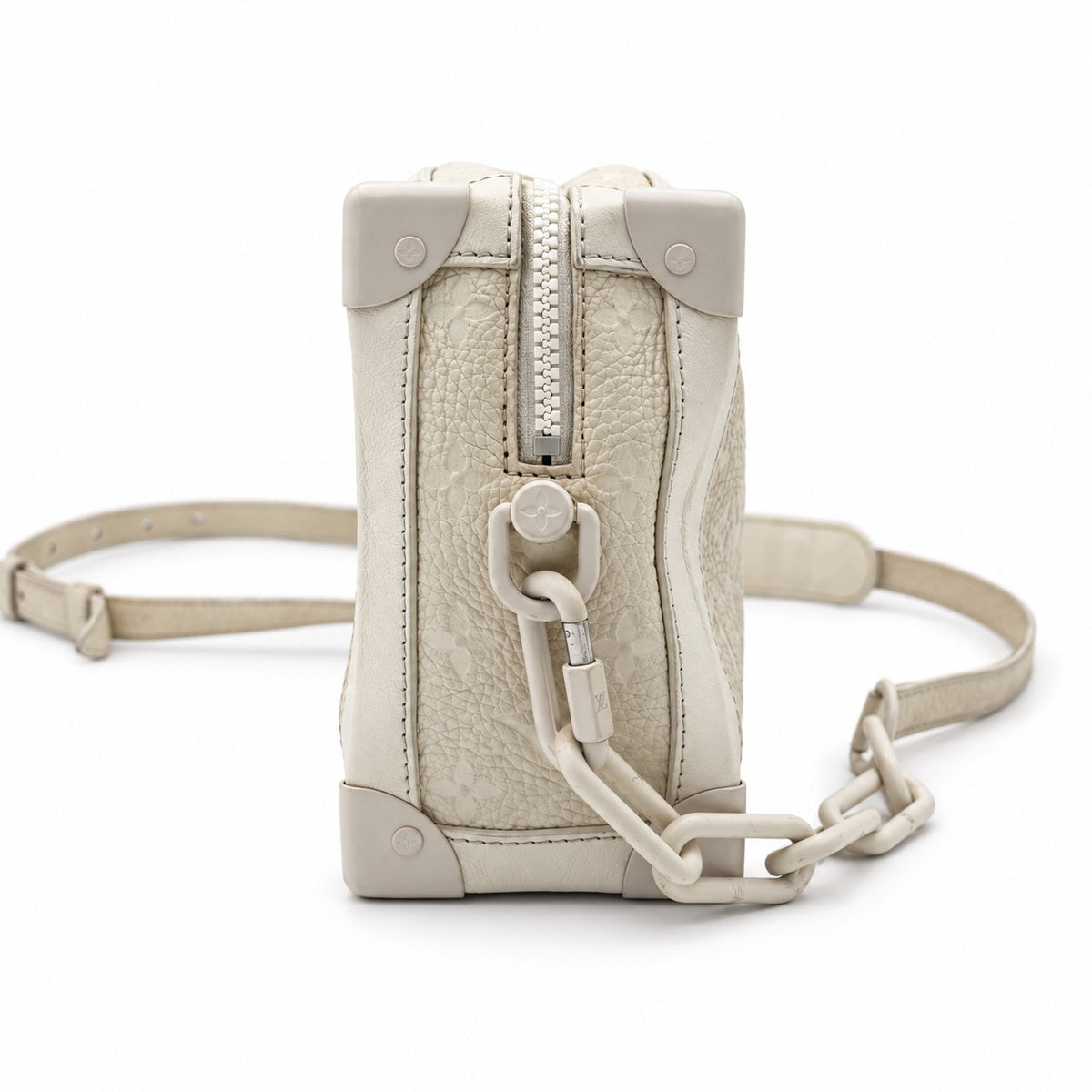 Louis Vuitton Monogram Taurillon Leather Soft Trunk Bag Gray SHW