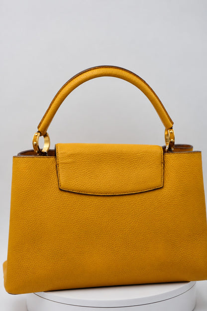 Louis Vuitton Capucines Bag Leather MM Yellow GHW