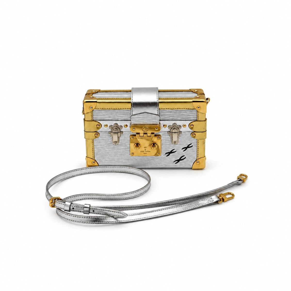 Louis Vuitton Petite Malle Metallic Epi Silver Gold