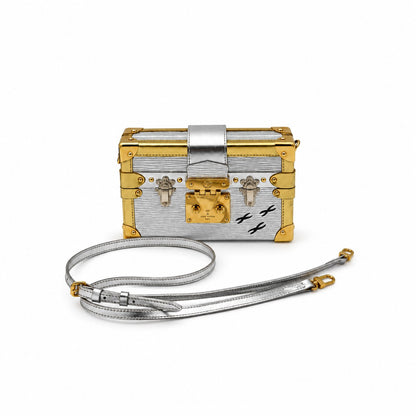 Louis Vuitton Petite Malle Metallic Epi Silver Gold