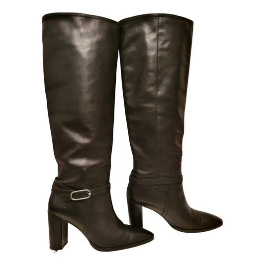 Massimo Dutti Limited Edition Knee High Heel Leather Boots