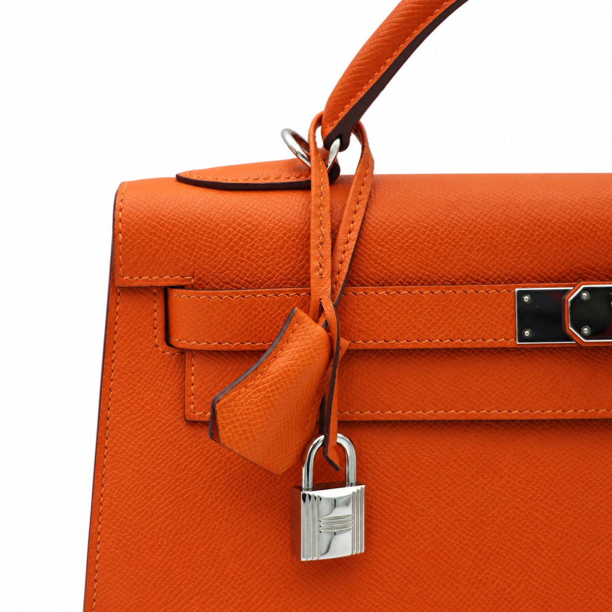Hermès Kelly 32 Bag Feu Color, Epsom Leather with Palladium Hardware