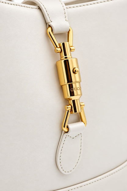 Gucci Leather Jackie Shoulder Bag Ivory GHW