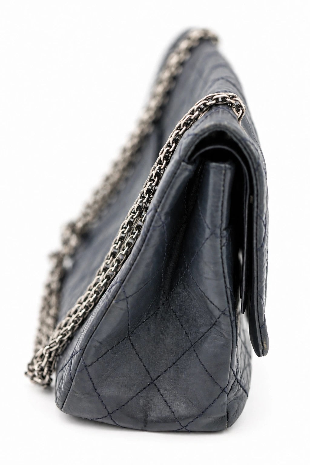 Chanel Quilted Leather Reissue 227 Double Flap Navy SHW