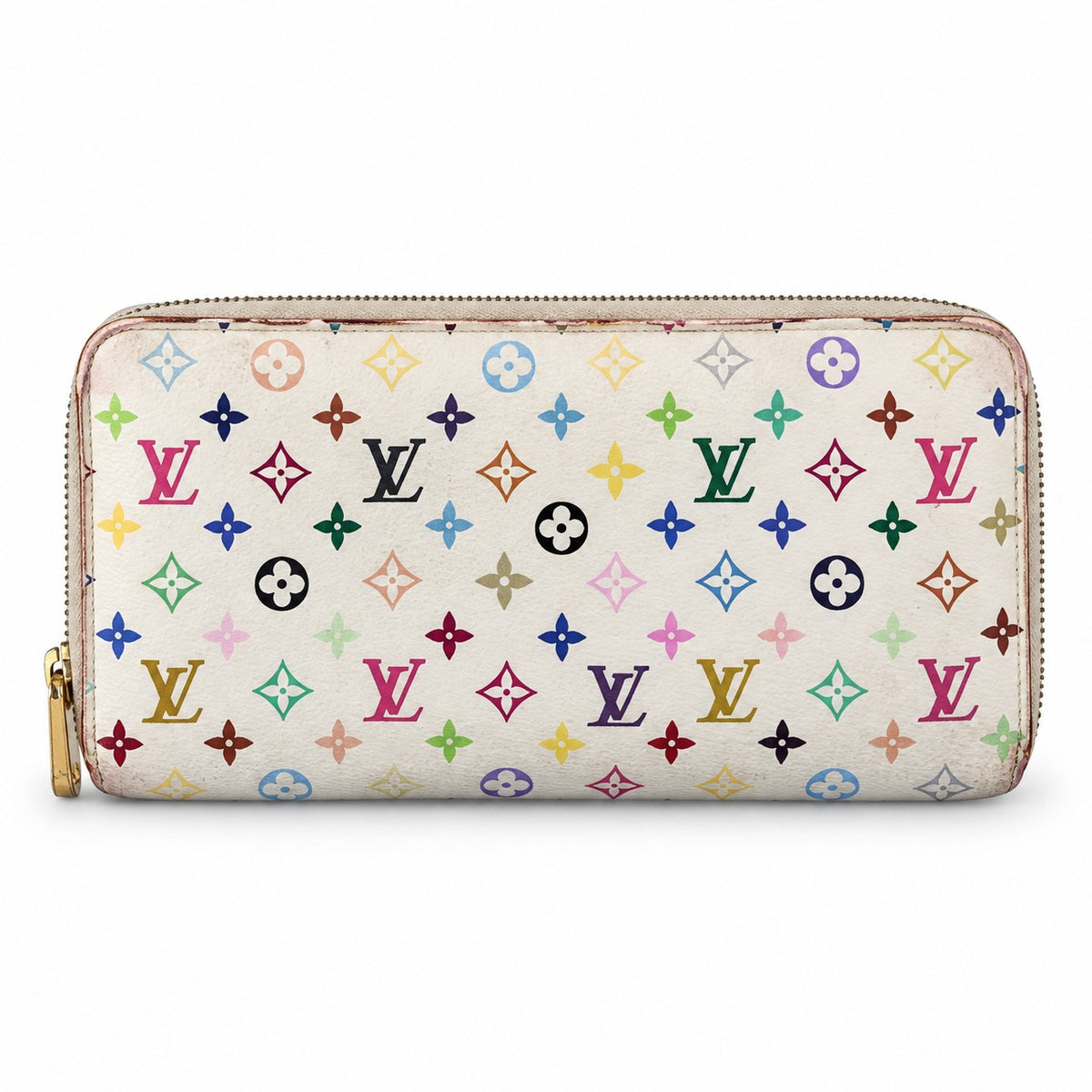 Louis Vuitton Monogram Multicolore Canvas Zippy Wallet White GHW