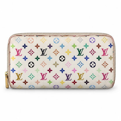 Louis Vuitton Monogram Multicolore Canvas Zippy Wallet White GHW