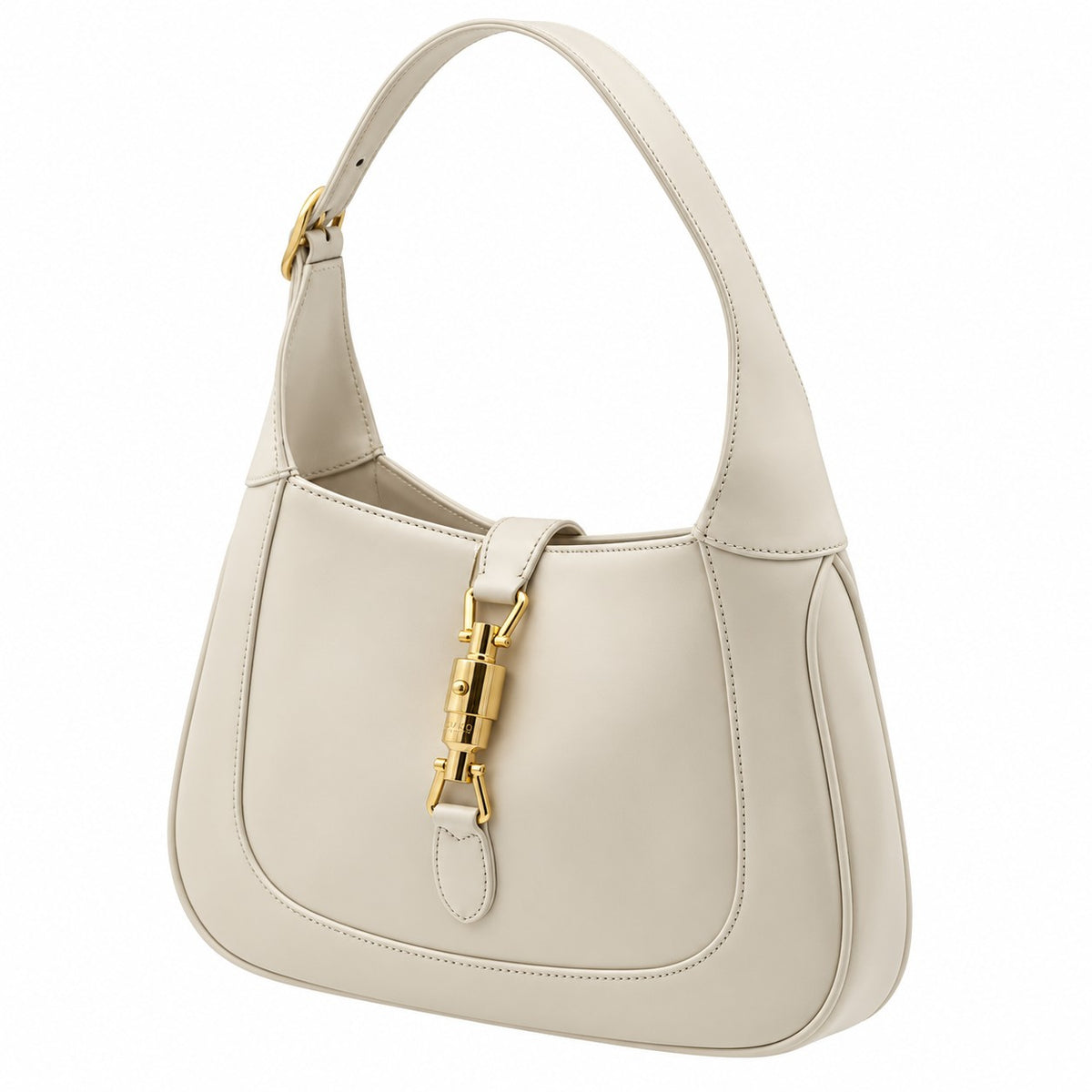 Gucci Leather Jackie Shoulder Bag Ivory GHW