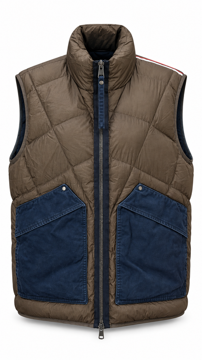 Moncler Zem Color-Block Pocket Puffer Vest