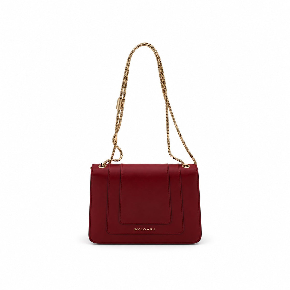 Bvlgari Leather Serpenti Forever Shoulder Bag Burgundy