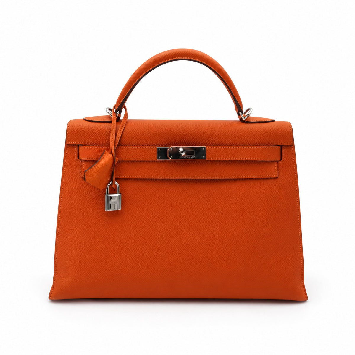 Hermès Kelly 32 Bag Feu Color, Epsom Leather with Palladium Hardware