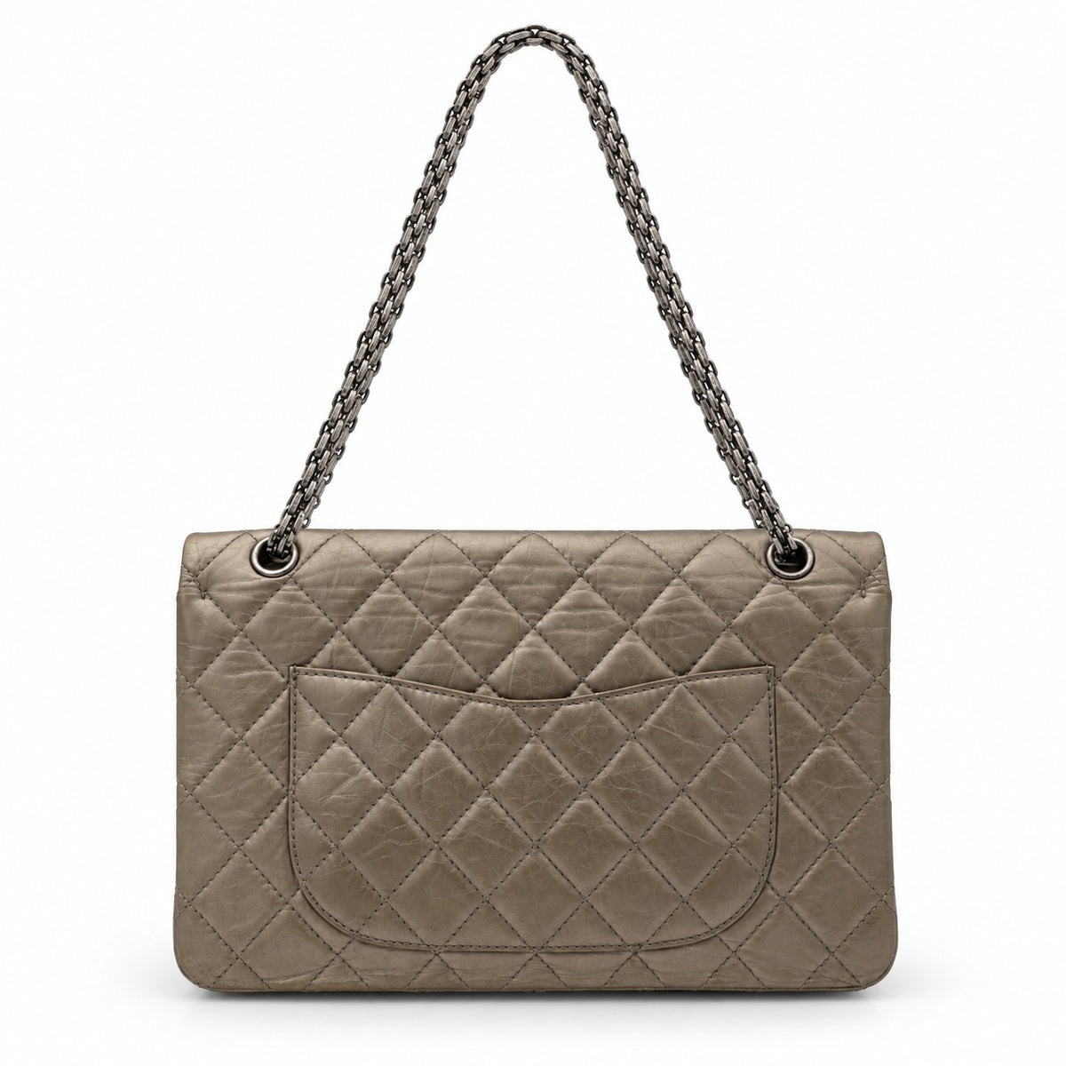 Chanel Metallic Quilted Leather 2.55 Reissue Flap Bag Silver SHW