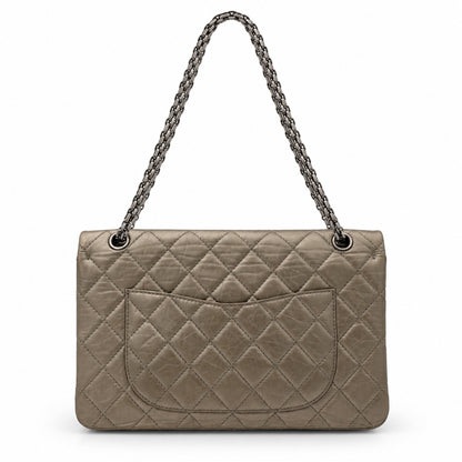 Chanel Metallic Quilted Leather 2.55 Reissue Flap Bag Silver SHW