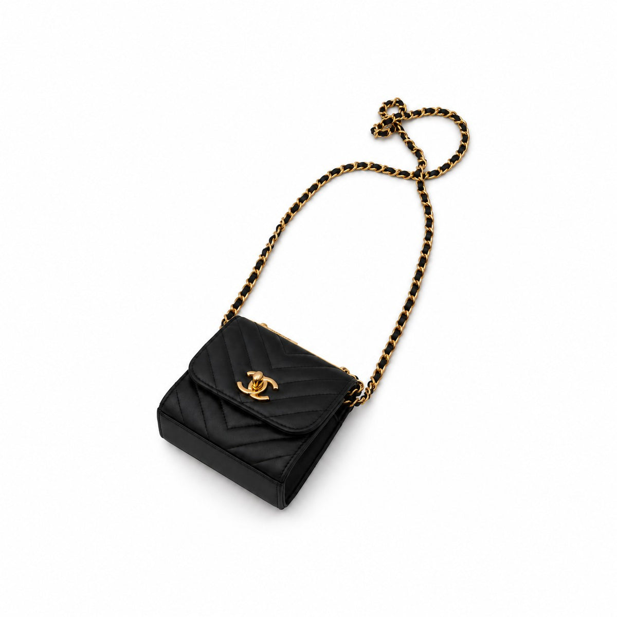 Chanel Trendy CC Clutch with Chain Chevron Lambskin Small