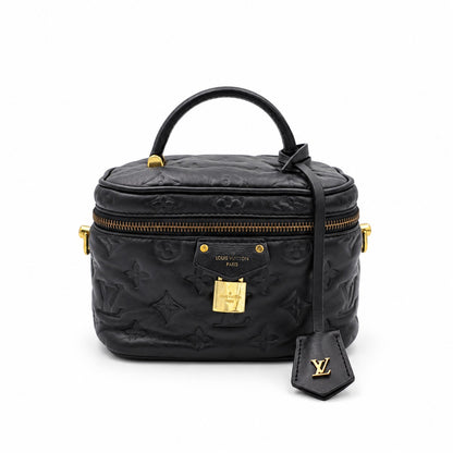 Louis Vuitton Monogram Embossed Leather Vanity NV PM Bag Black GHW