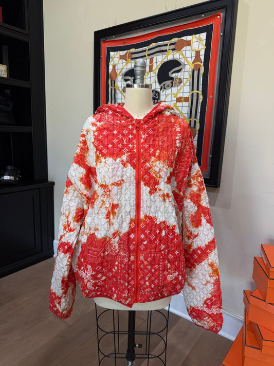 Louis Vuitton Orange Paisley Hooded Technical Jacket