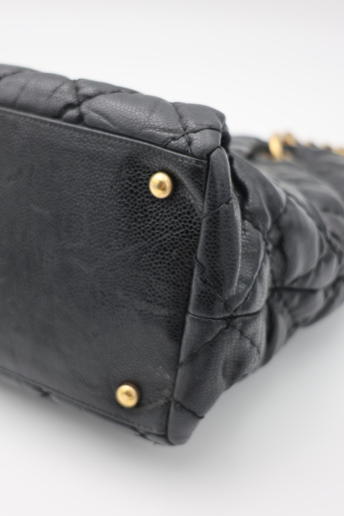 Chanel Quilted Caviar Leather Chain Shoulder Bag Black GHW