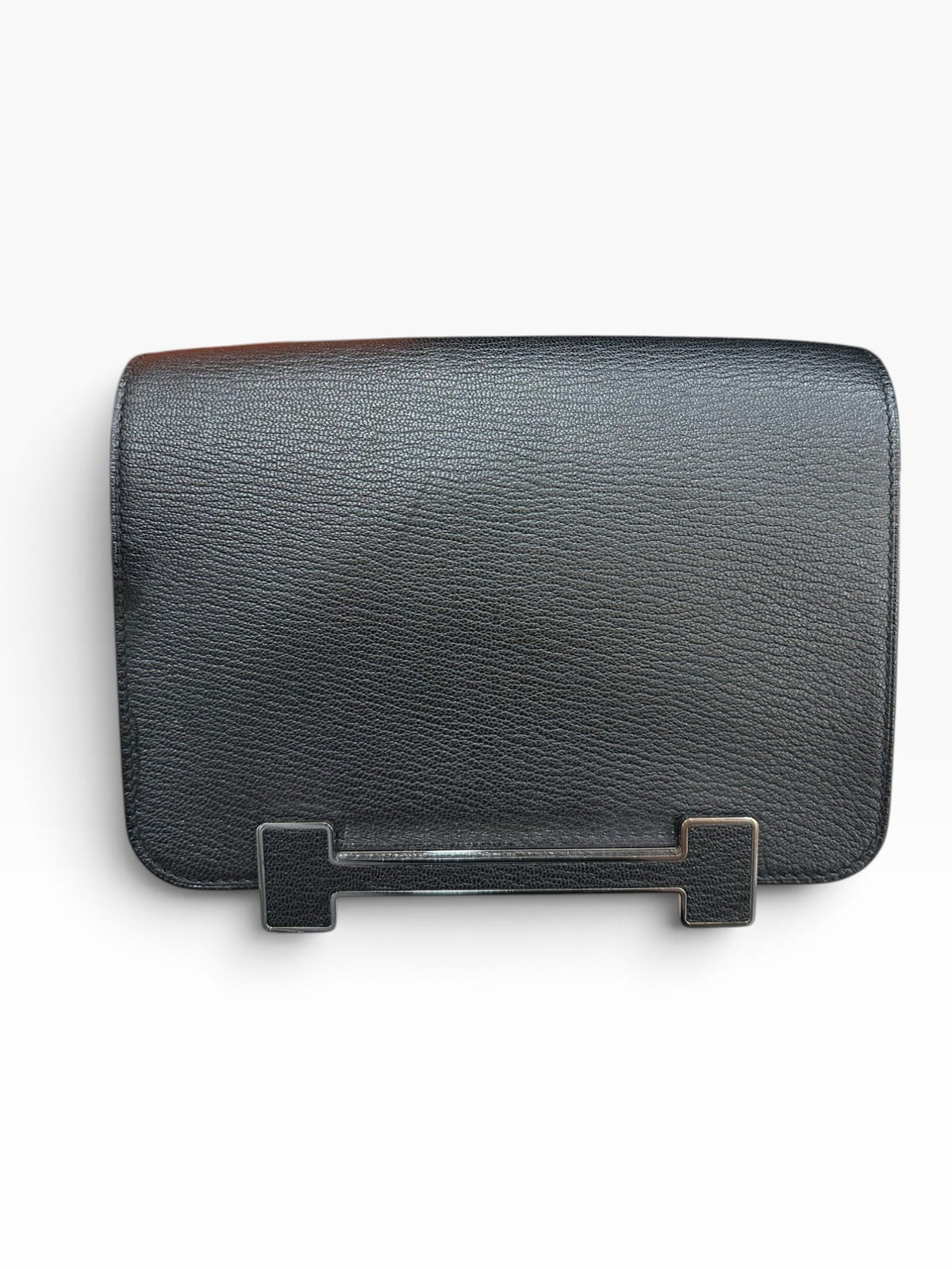 Hermès Geta in Noir Chèvre Leather PHW