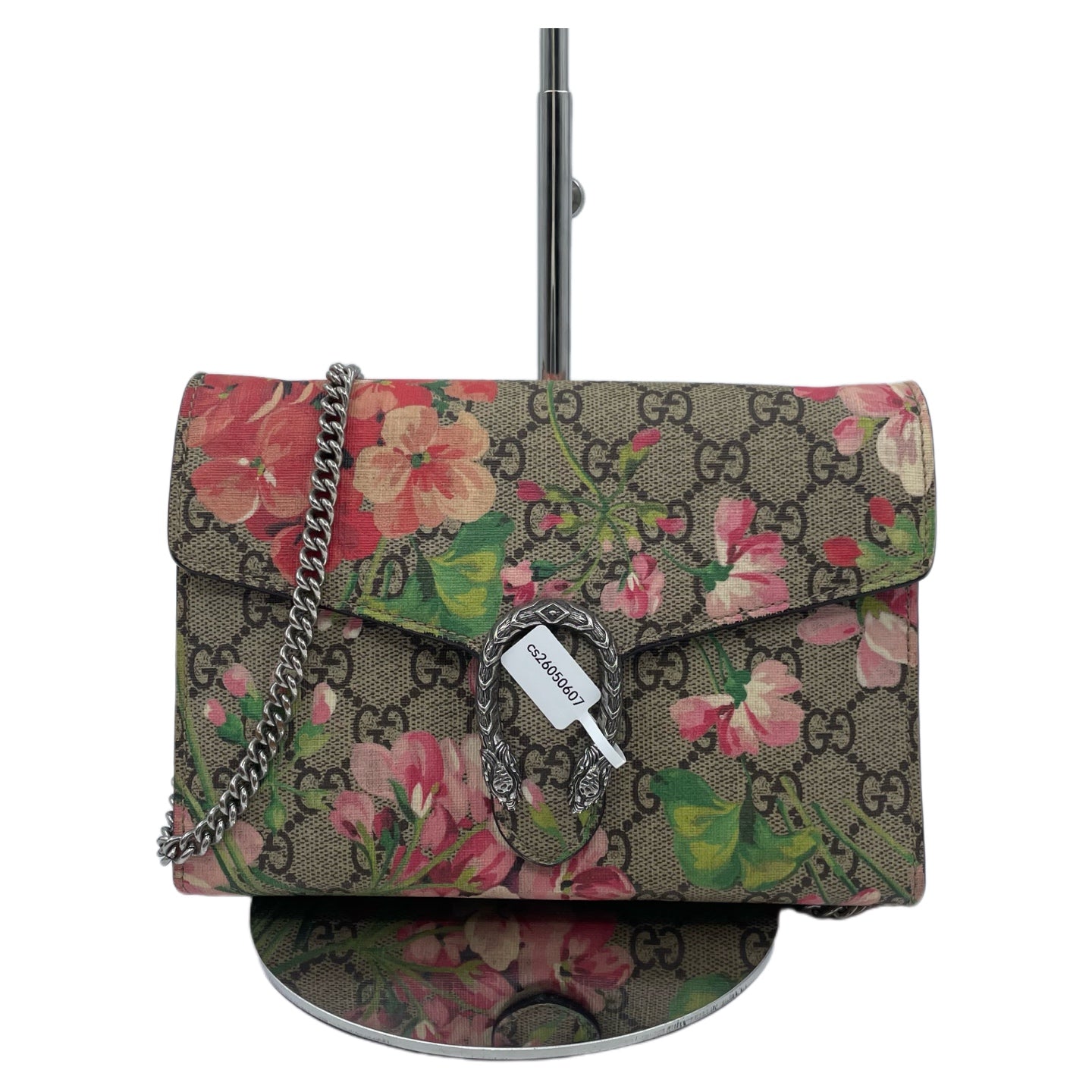 GUCCI GG Supreme Blooms Mini Dionysus Shoulder Bag Pink
