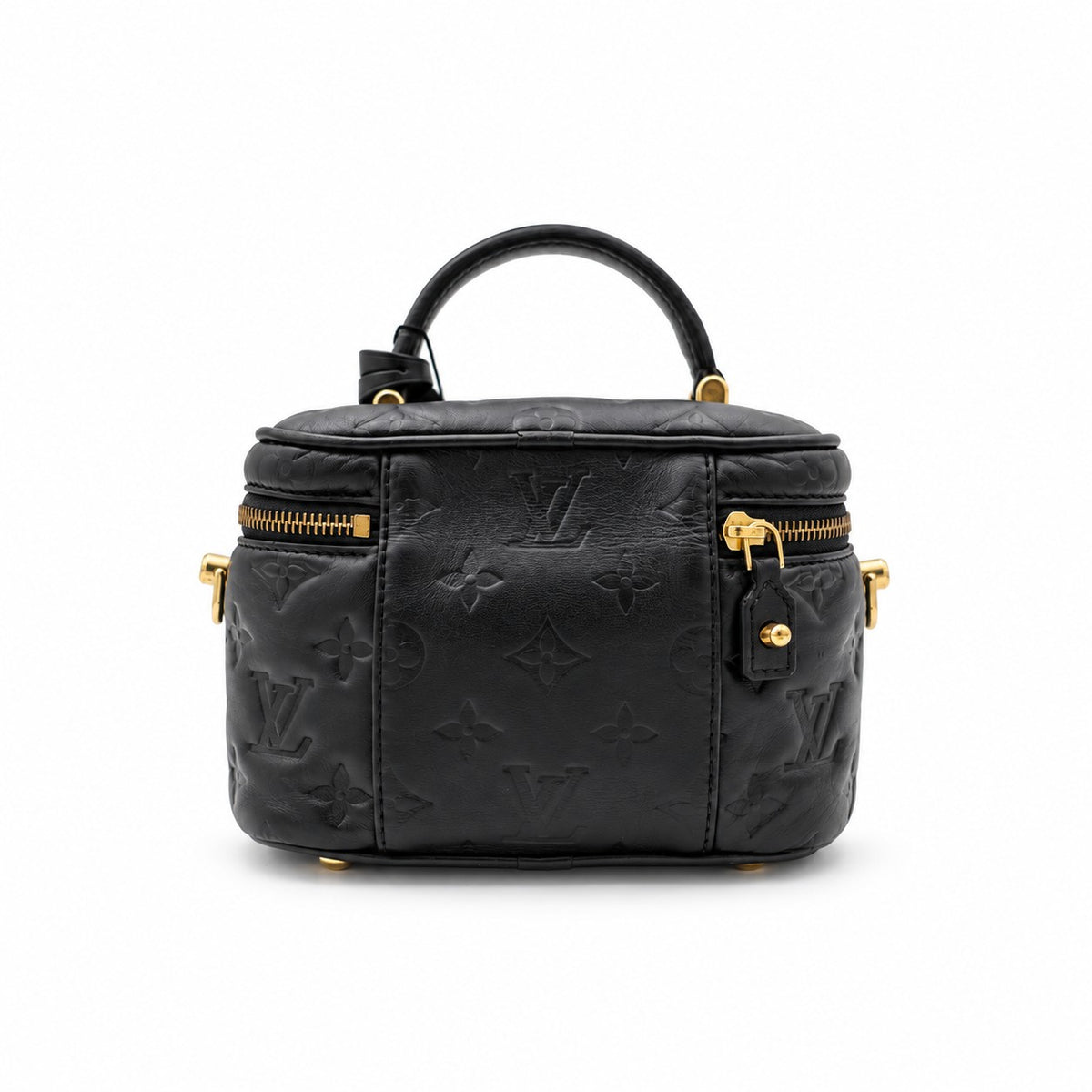 Louis Vuitton Monogram Embossed Leather Vanity NV PM Bag Black GHW