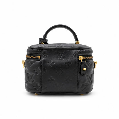 Louis Vuitton Monogram Embossed Leather Vanity NV PM Bag Black GHW