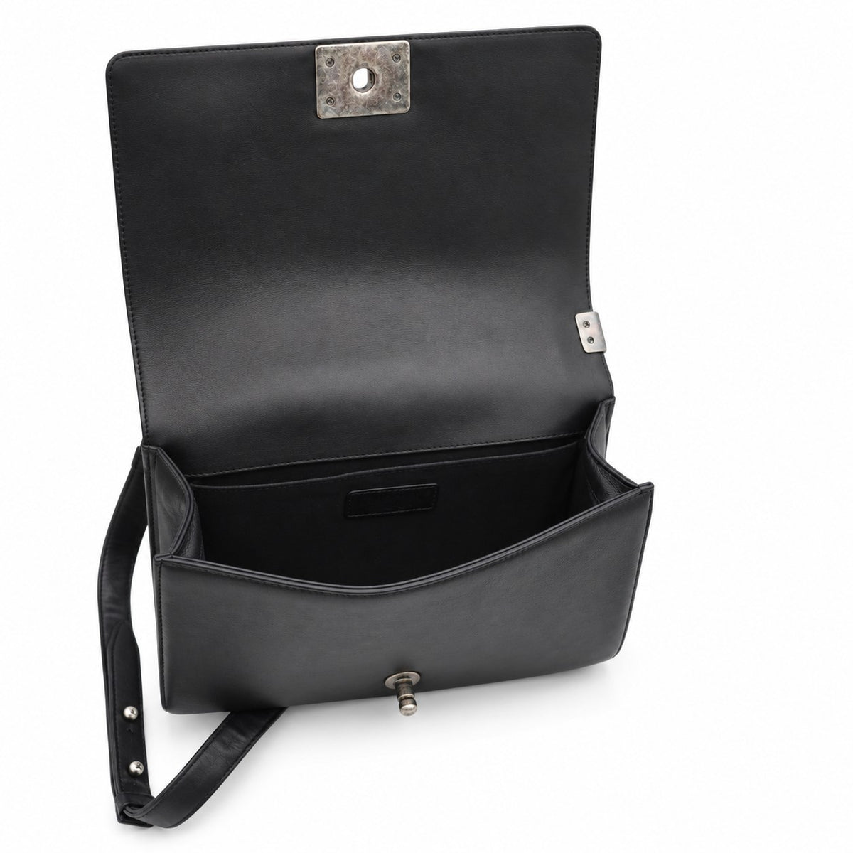 Chanel Black and Ivory Chevron Boy Flap Bag
