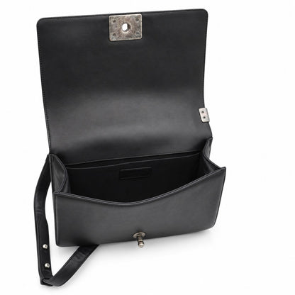 Chanel Black and Ivory Chevron Boy Flap Bag