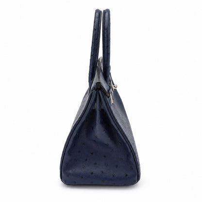 Hermès Birkin 30 Ostrich Bag Navy with Palladium Hardware