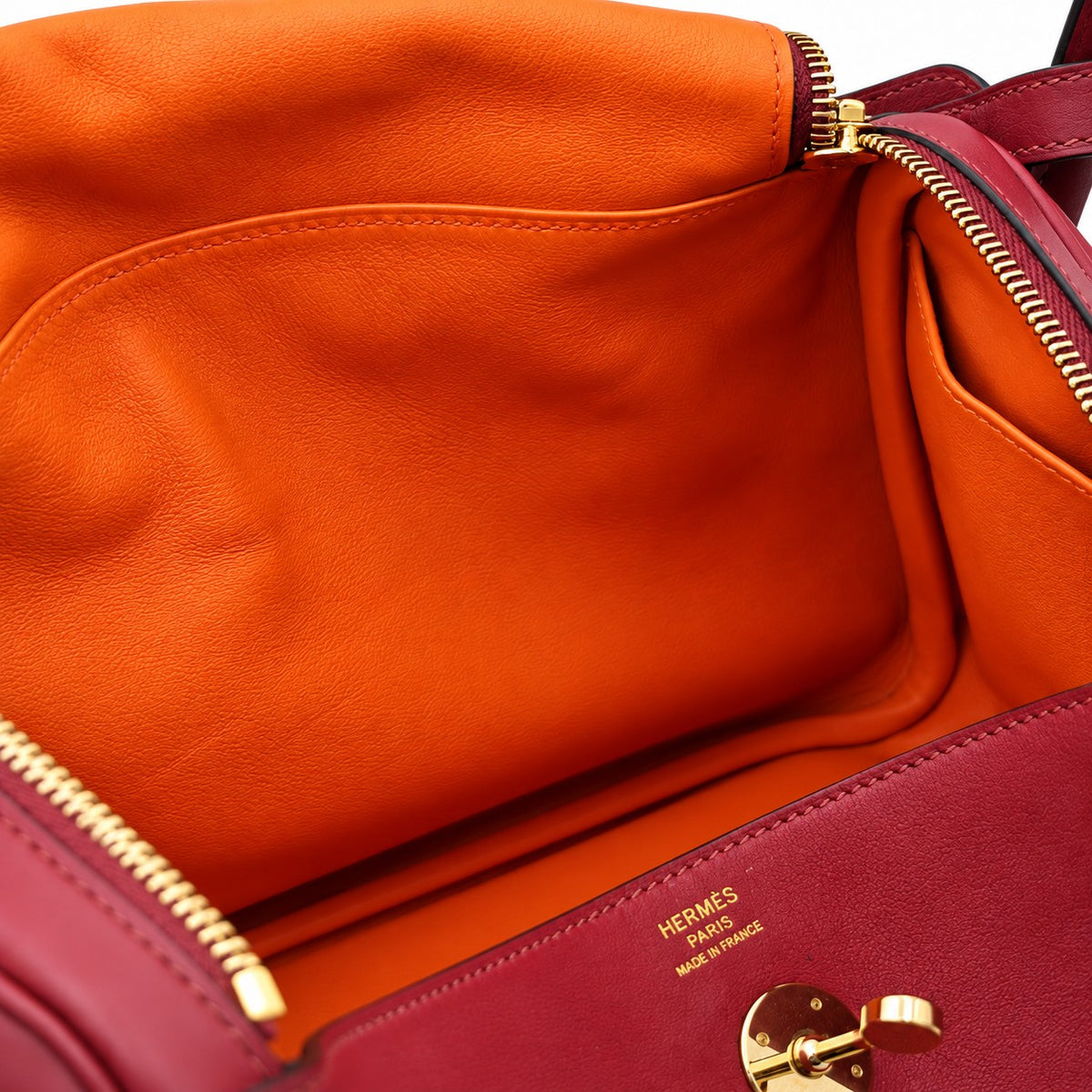 Hermès Leather Lindy 30 Bag Burgundy SHW