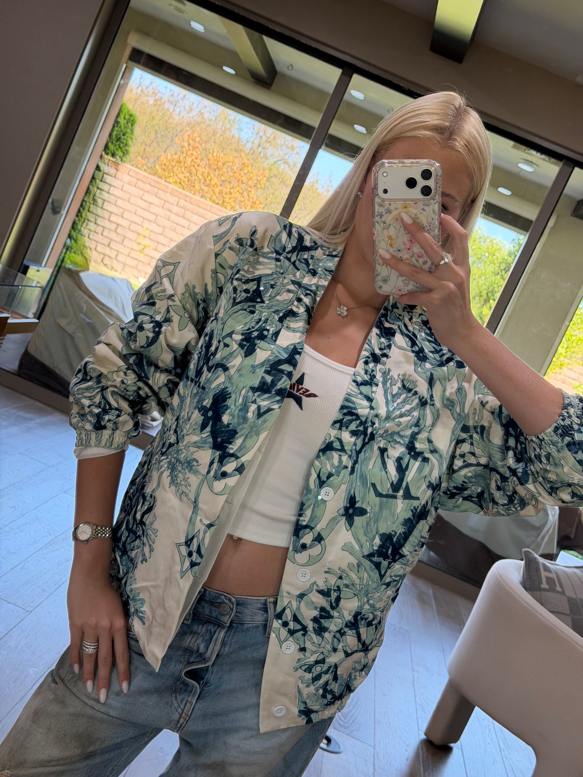 Louis Vuitton Coral Sequin Silk Jacket