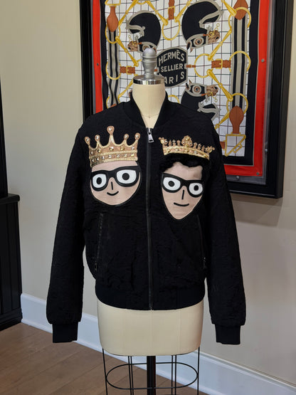 Dolce & Gabbana Black Crown Portrait Jacket