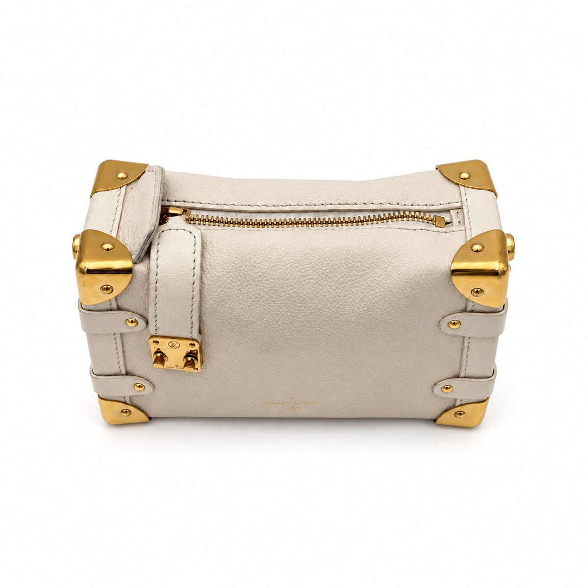 Louis Vuitton Grained Calfskin Side Trunk PM Chalk GHW