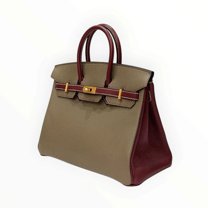 Hermès Birkin 25 HSS Etoupe, Rouge H, Chèvre leather, GHW, Y stamp
