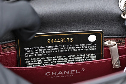 Chanel Chevron Quilted Leather Flap Bag Black SHW