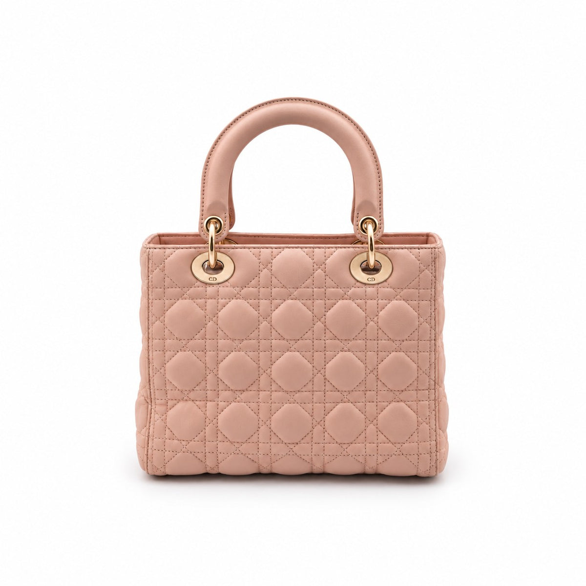 Dior Cannage Lambskin Medium Lady Dior Bag Pink GHW