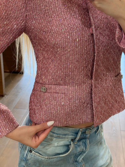 Gucci Pink Crystal GG Jacket
