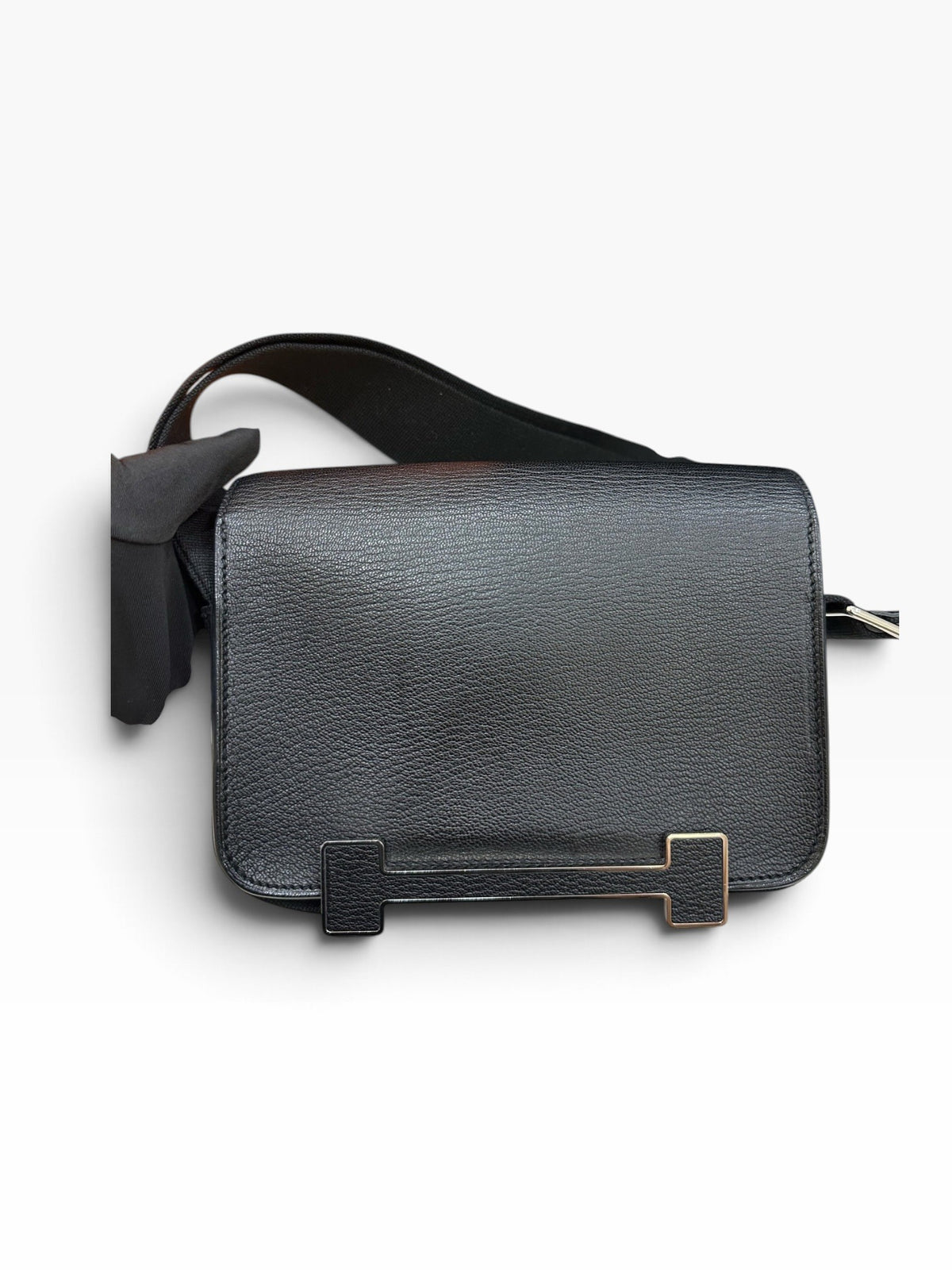Hermès Geta in Noir Chèvre Leather PHW