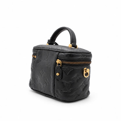 Louis Vuitton Monogram Embossed Leather Vanity NV PM Bag Black GHW