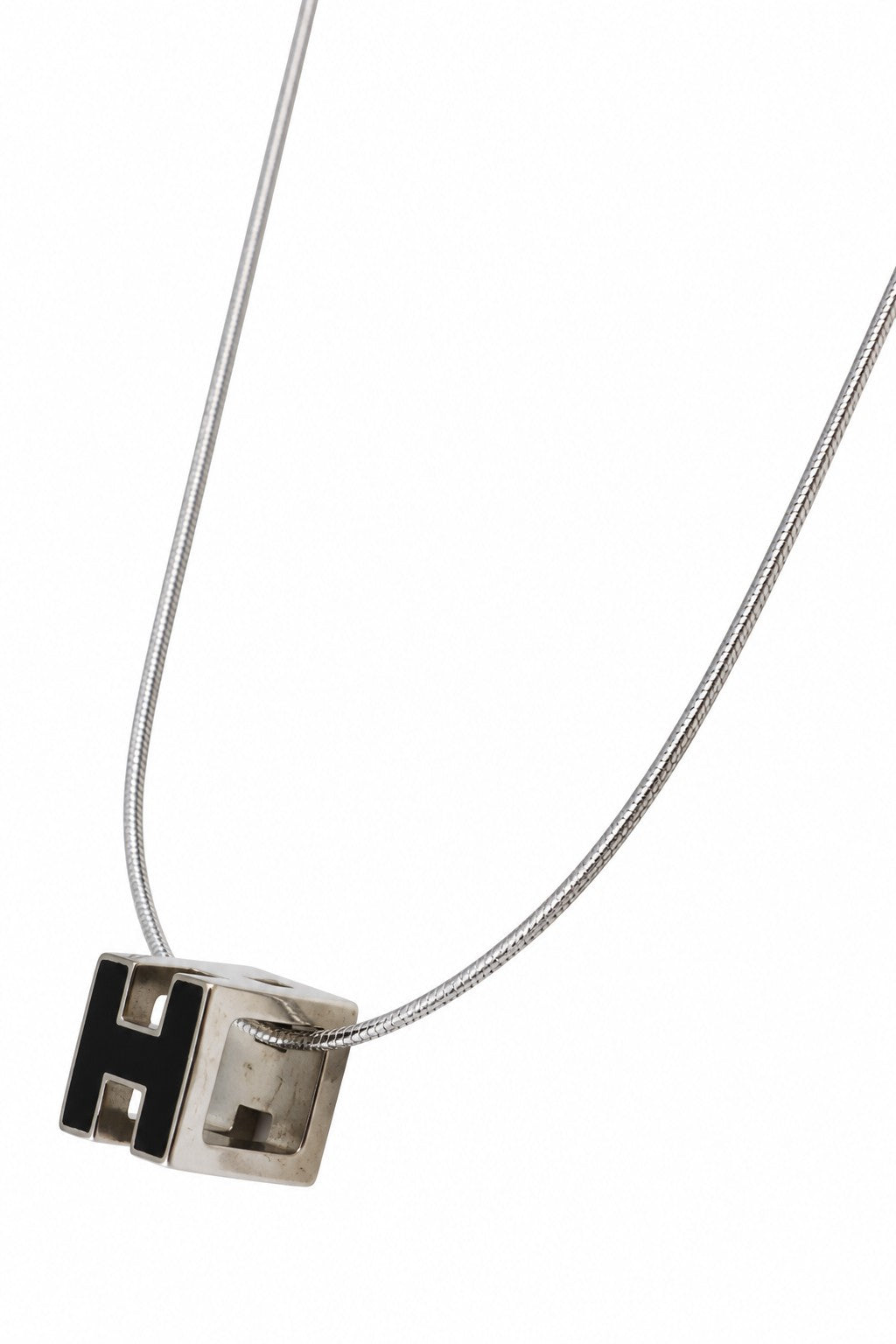 Hermès Pop H Pendant Necklace Black GHW