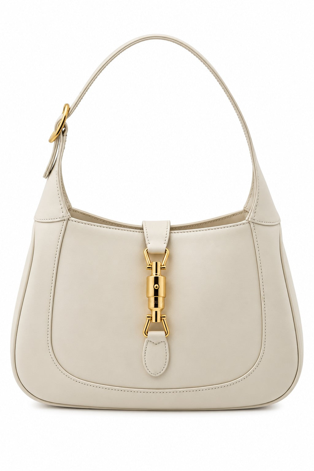 Gucci Leather Jackie Shoulder Bag Ivory GHW