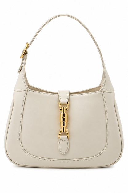 Gucci Leather Jackie Shoulder Bag Ivory GHW