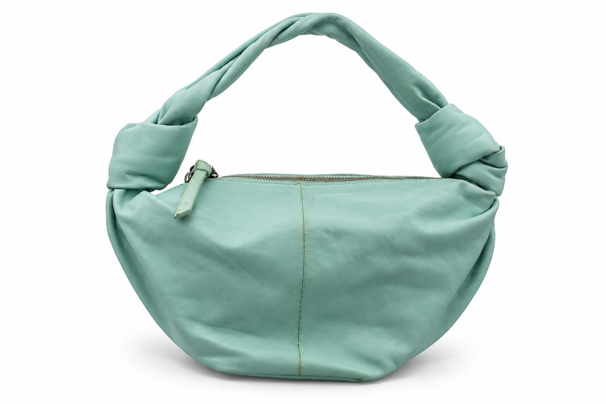Bottega Veneta Leather Mini Pouch Bag Blue