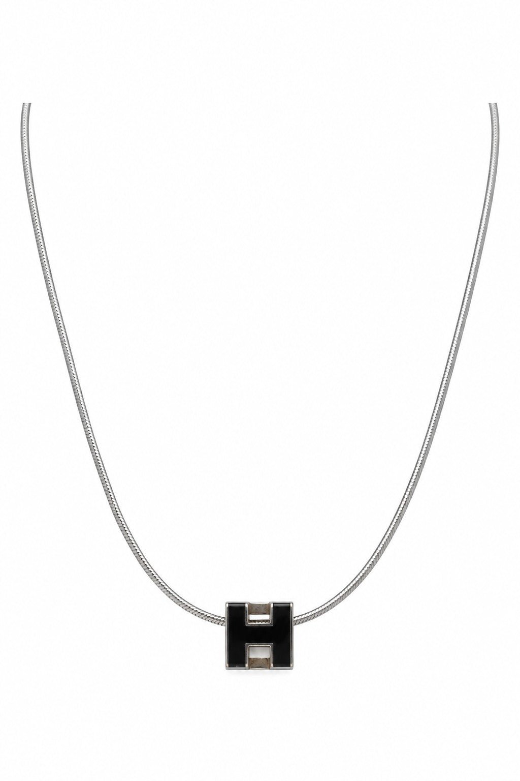 Hermès Pop H Pendant Necklace Black GHW