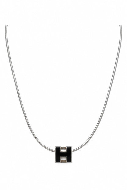 Hermès Pop H Pendant Necklace Black GHW
