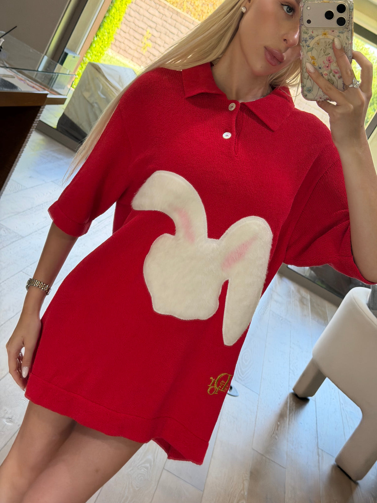 Dior Lunar New Year Rabbit Embroidered Polo