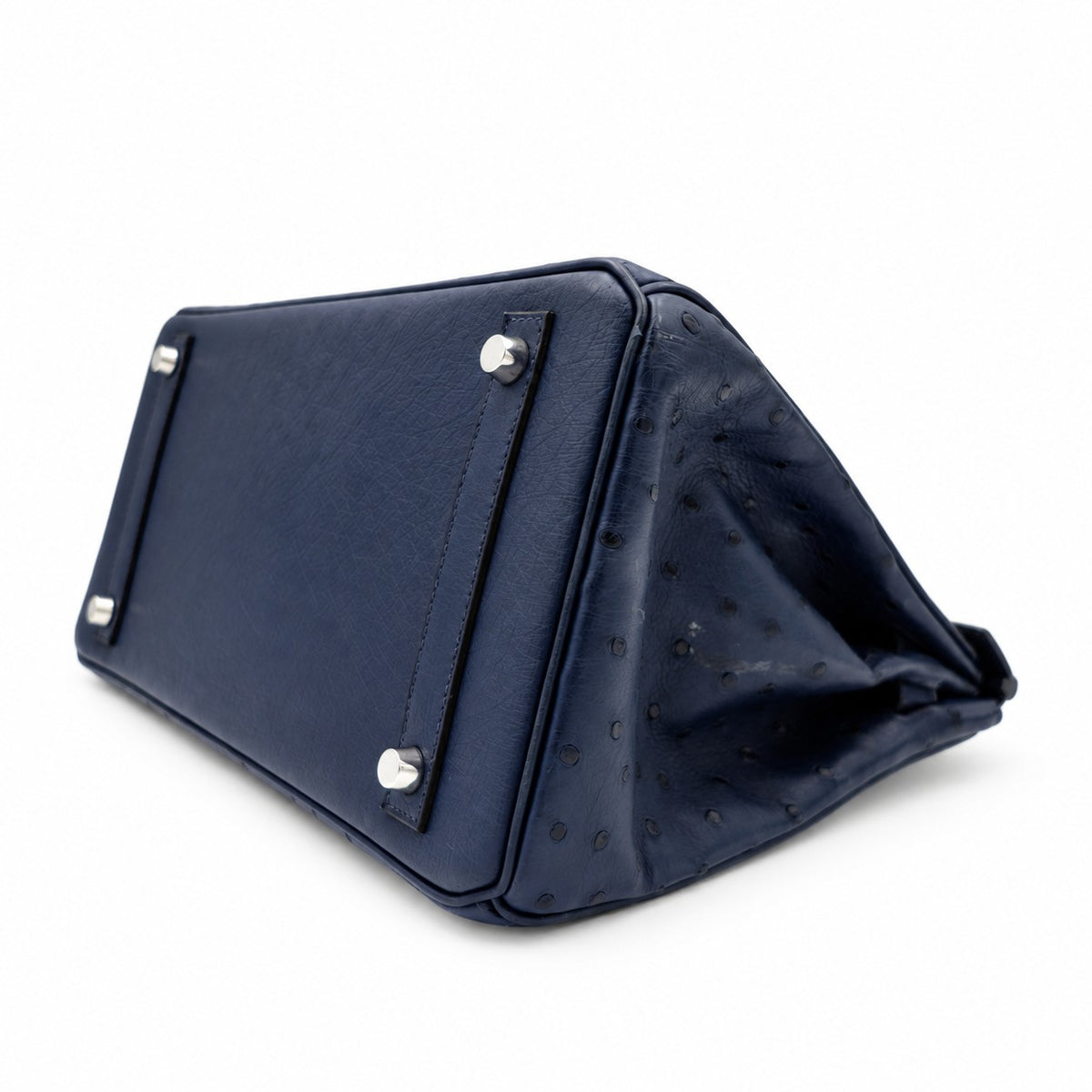 Hermès Birkin 30 Ostrich Bag Navy with Palladium Hardware