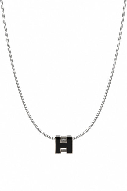 Hermès Pop H Pendant Necklace Black GHW