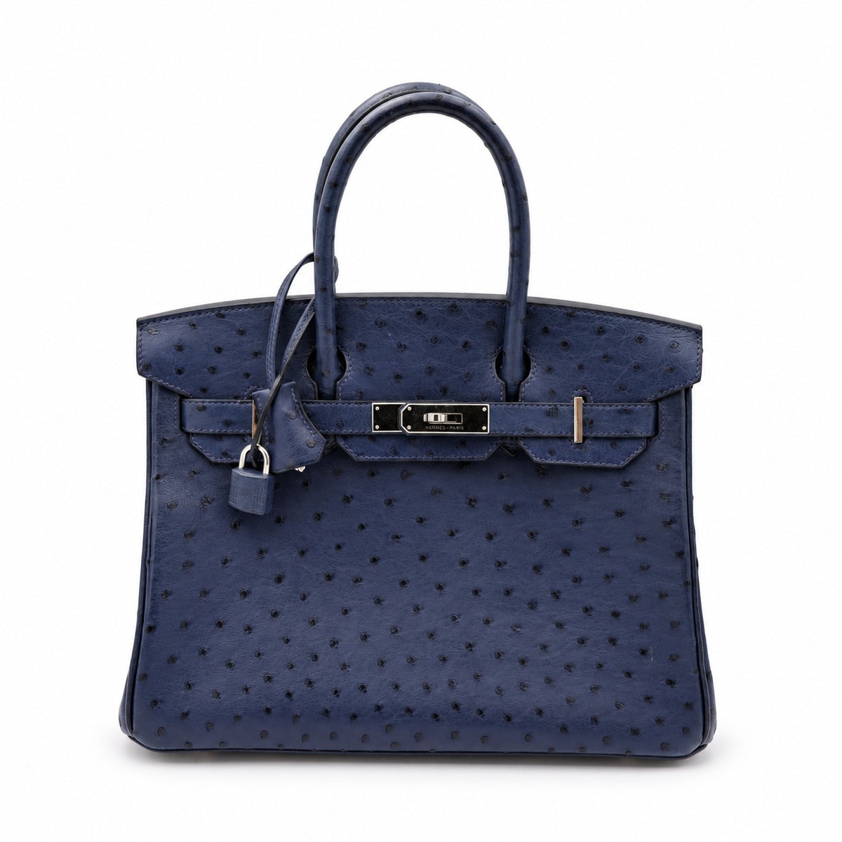 Hermès Birkin 30 Ostrich Bag Navy with Palladium Hardware