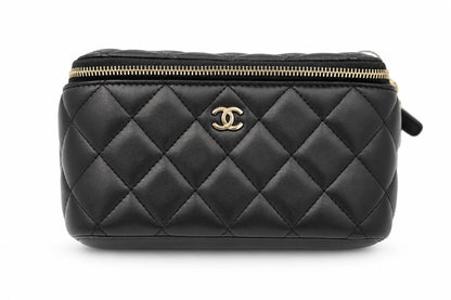 Chanel Quilted Leather Vanity Case Black