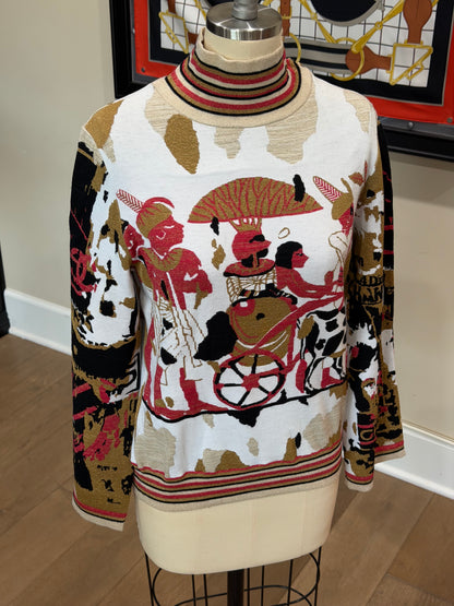 Chanel Egypt Collection Multicolor Portrait Knit Top