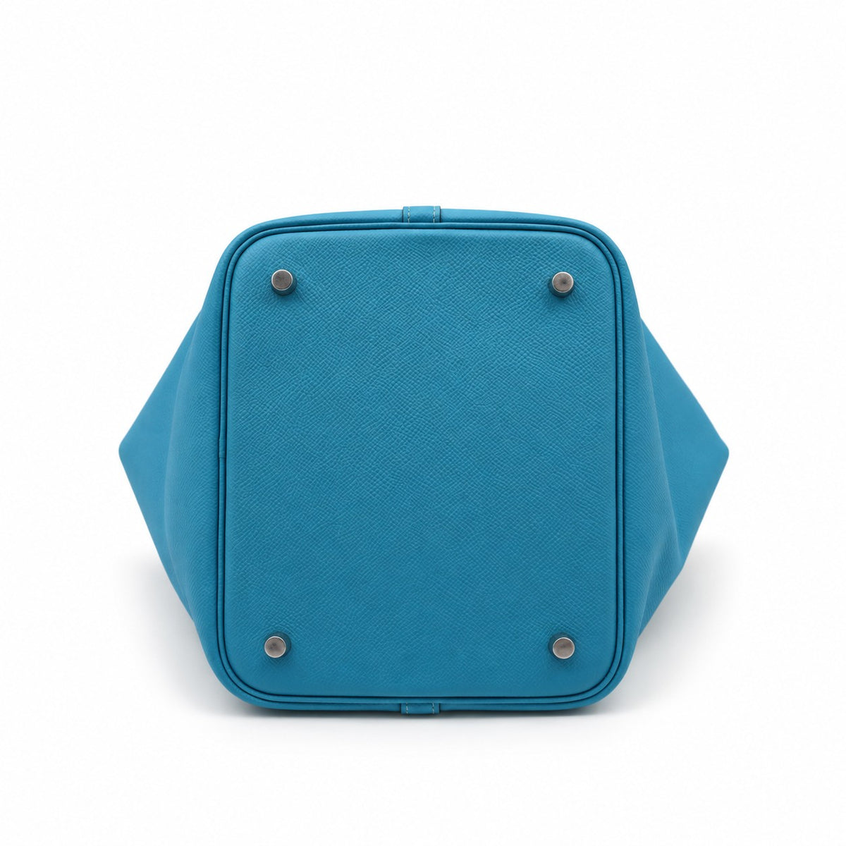 Hermès Leather Tressage de Cuir Picotin Lock 22 Bag Blue SHW